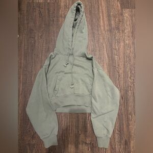 Zara Light Green Cropped Hoodie